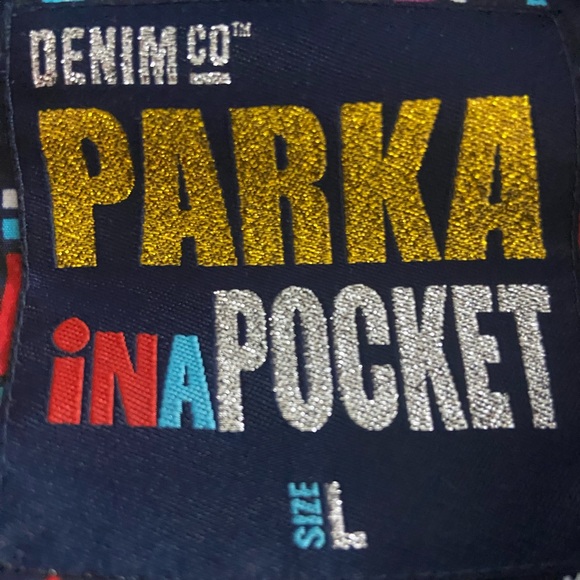 Denim&Co Multicolor Geometric Raincoat - Picture 6 of 6